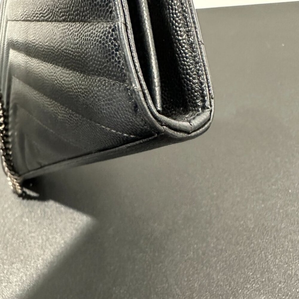 YSL Cassandre Chain Wallet in Grain de Poudre Black Leather (JB1416) - Picture 5 of 10